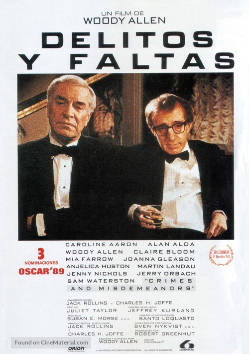 Crimes and Misdemeanors - Spanish Movie Poster