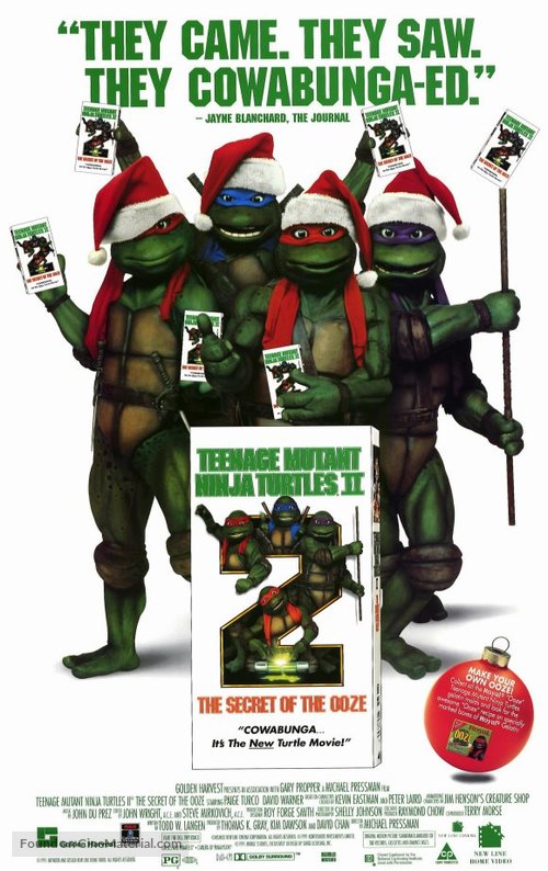 Teenage Mutant Ninja Turtles II: The Secret of the Ooze - Video release movie poster