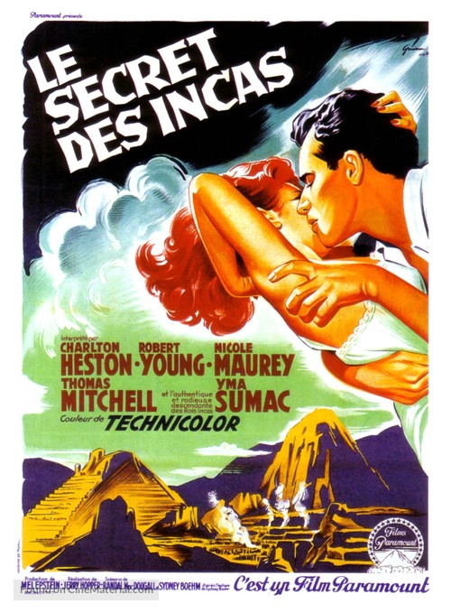 Secret of the Incas - French Movie Poster