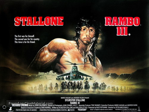 Rambo III - British Movie Poster