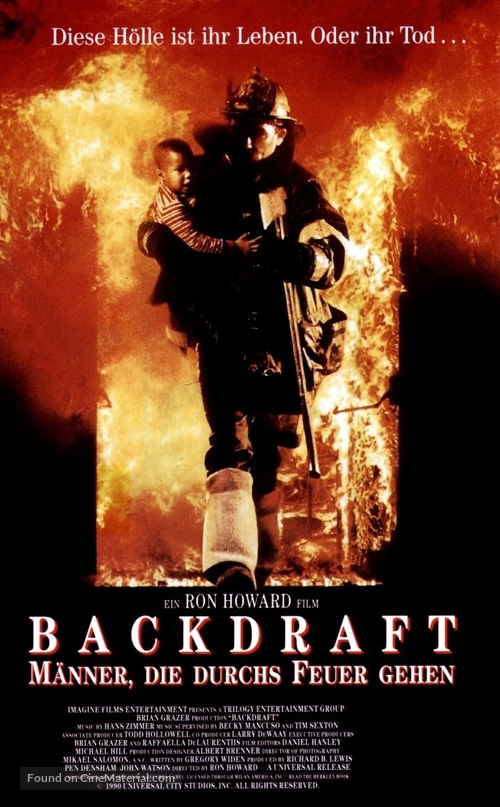 Backdraft - German VHS movie cover