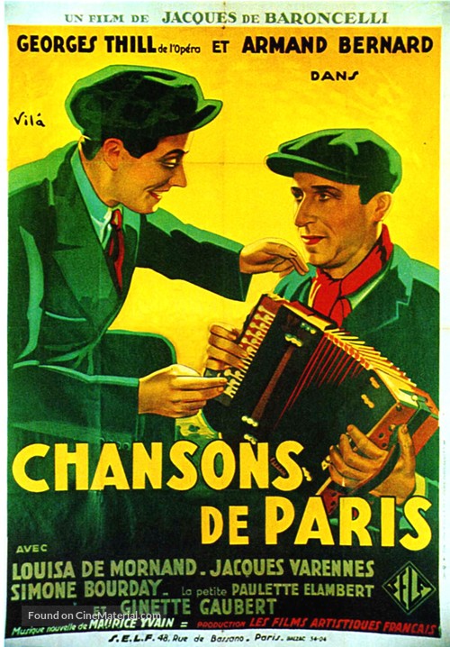 Chansons de Paris - French Movie Poster