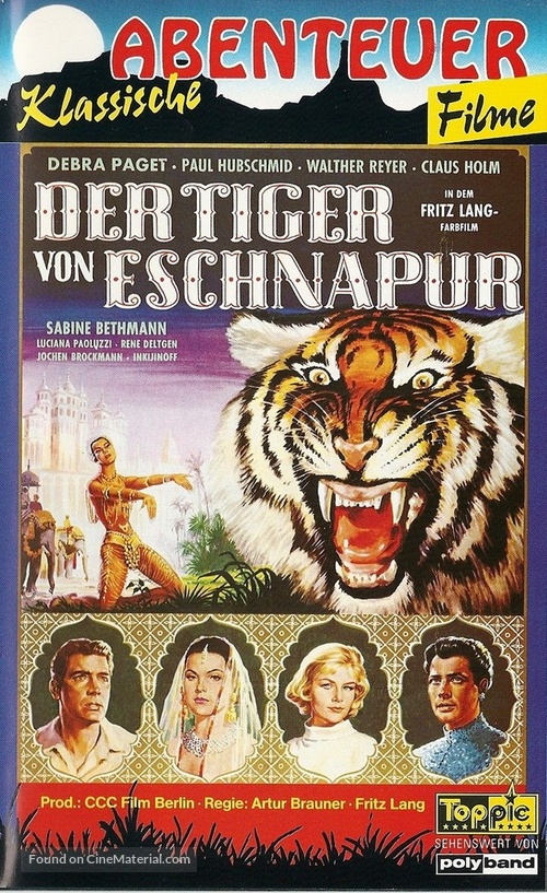 Der Tiger von Eschnapur - German VHS movie cover