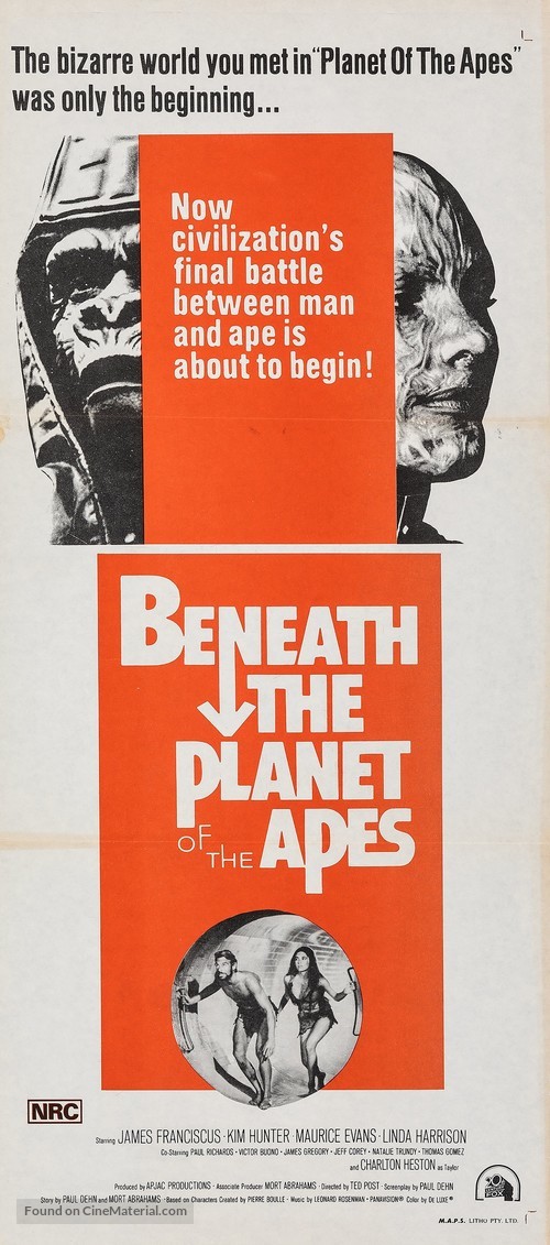 Beneath the Planet of the Apes - Australian Movie Poster
