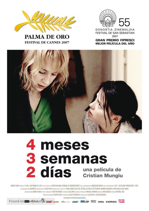4 luni, 3 saptamini si 2 zile - Spanish Movie Poster