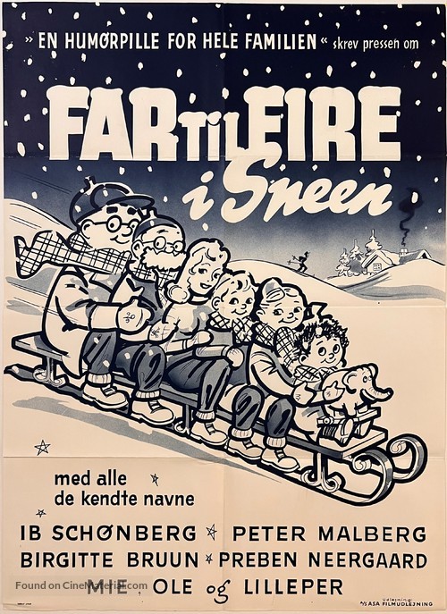 Far til fire i sneen - Danish Movie Poster