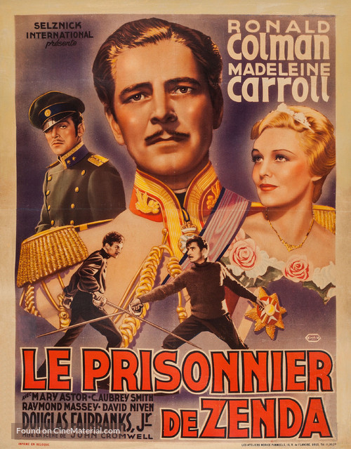 The Prisoner of Zenda - Belgian Movie Poster
