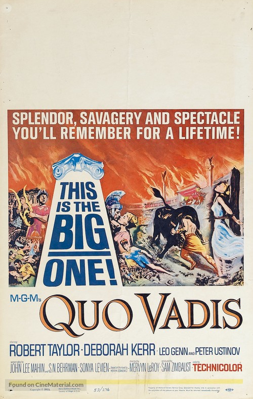 Quo Vadis - Re-release movie poster