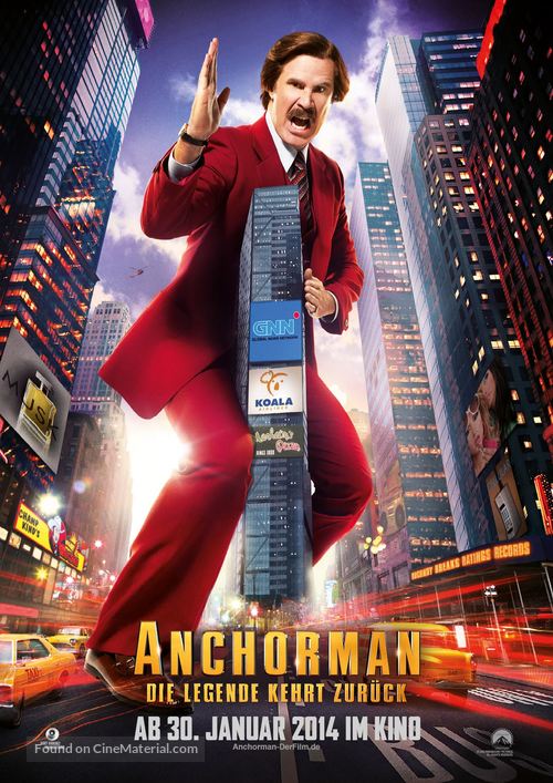 Anchorman 2: The Legend Continues - German Movie Poster