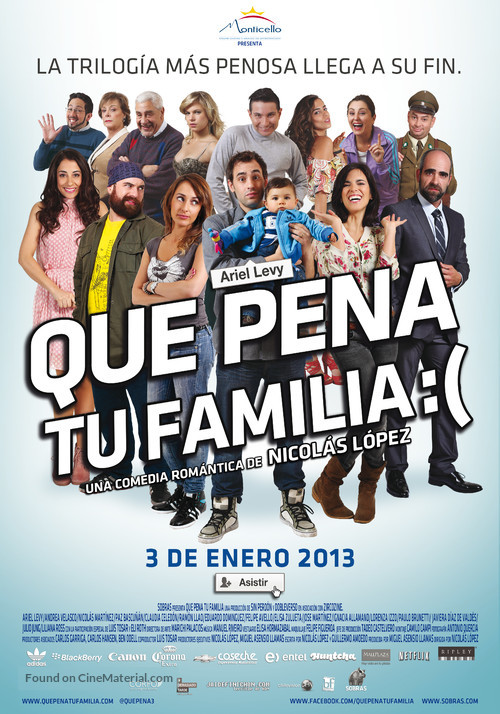 Qu&eacute; pena tu familia - Chilean Movie Poster