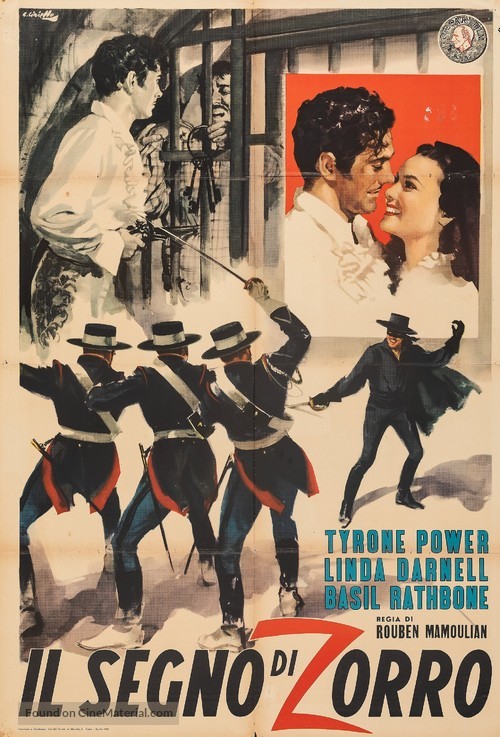 The Mark of Zorro - Italian Re-release movie poster