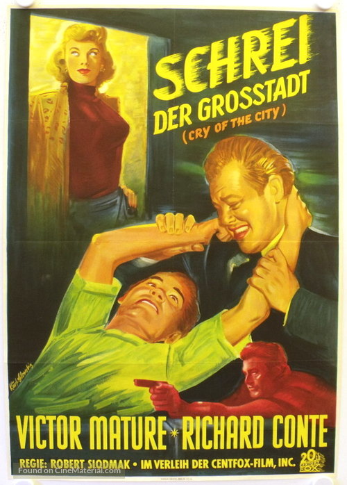 Cry of the City - German Movie Poster
