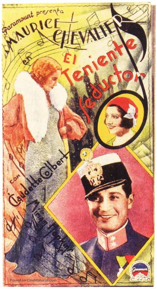 The Smiling Lieutenant - Spanish Movie Poster