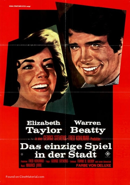 The Only Game in Town - German Movie Poster