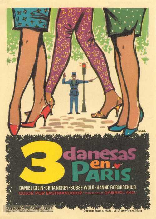 Tre piger i Paris - Spanish Movie Poster