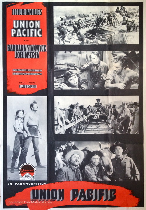 Union Pacific - Swedish Movie Poster