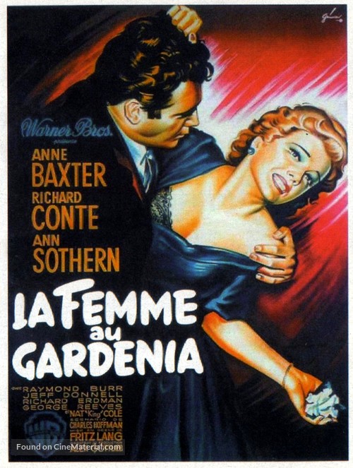 The Blue Gardenia - French Movie Poster