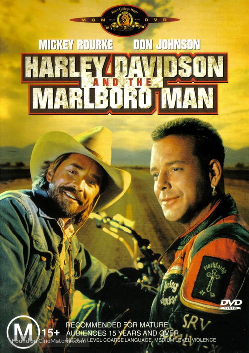 Harley Davidson and the Marlboro Man - Australian DVD movie cover