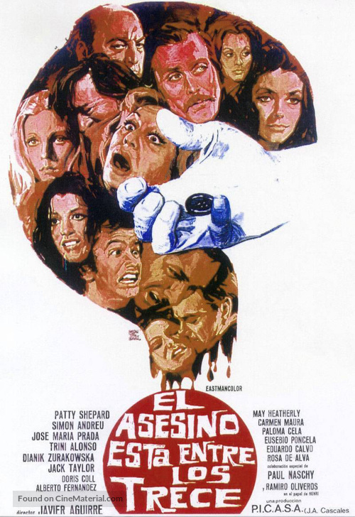 El asesino est&aacute; entre los trece - Spanish Movie Poster