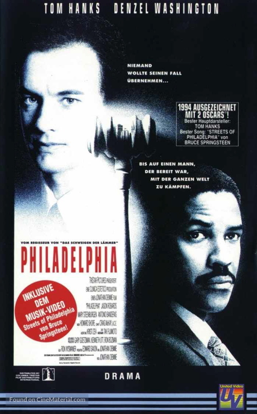 Philadelphia - German VHS movie cover