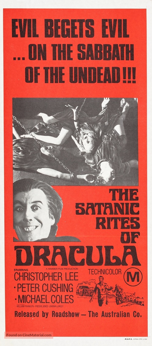 The Satanic Rites of Dracula - Australian Movie Poster