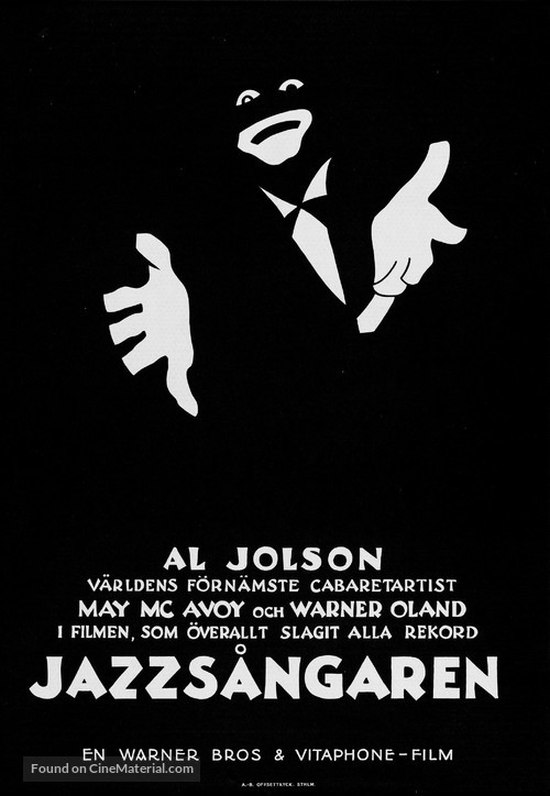 The Jazz Singer - Swedish Movie Poster