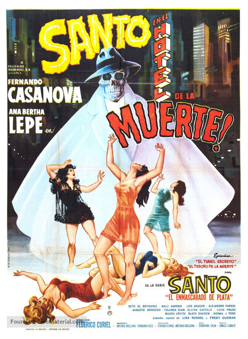 Santo en el hotel de la muerte - Mexican Movie Poster