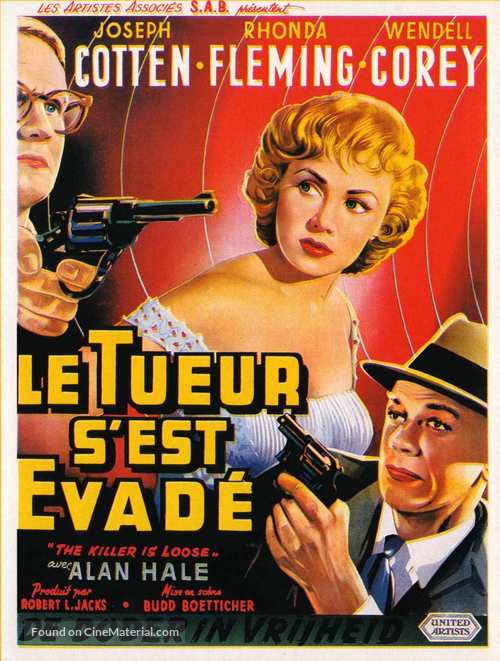 The Killer Is Loose - Belgian Movie Poster