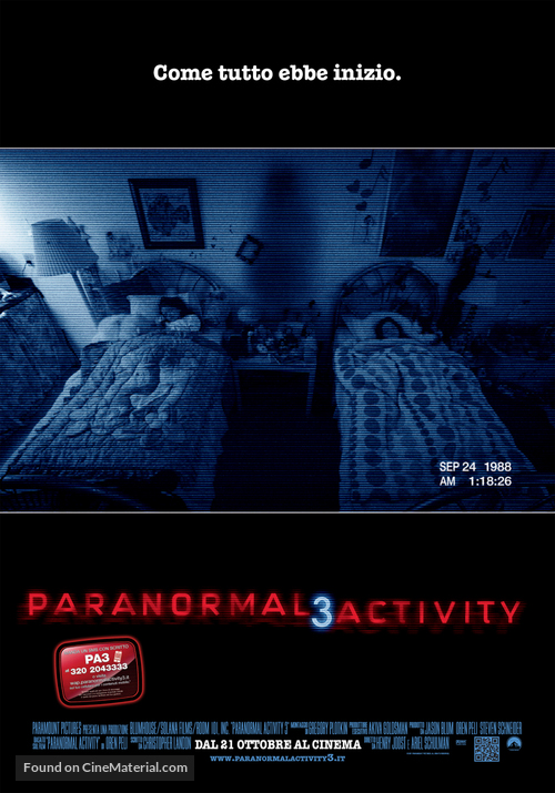 Paranormal Activity 3 - Italian Advance movie poster