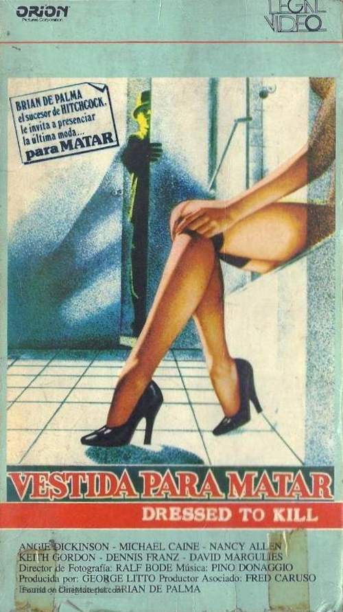 Dressed to Kill - Argentinian VHS movie cover