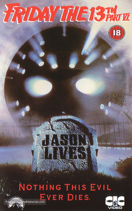 Friday the 13th Part VI: Jason Lives - British VHS movie cover