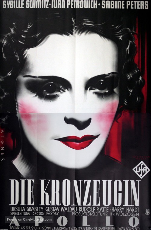 Die Kronzeugin - German Movie Poster