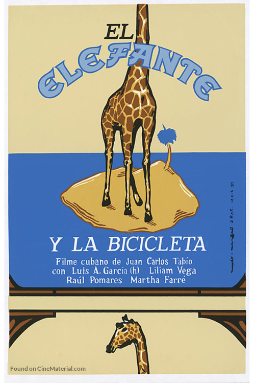 El elefante y la bicicleta - Cuban Movie Poster