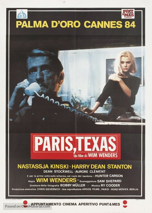 Paris, Texas - Italian Movie Poster