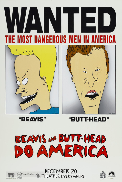 Beavis and Butt-Head Do America - Advance movie poster