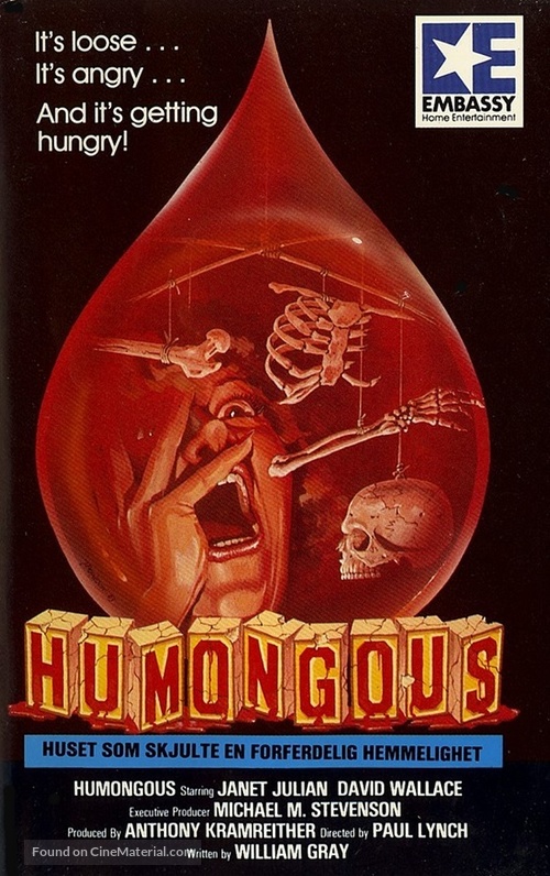 Humongous - Norwegian VHS movie cover