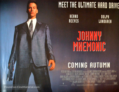Johnny Mnemonic - British Advance movie poster