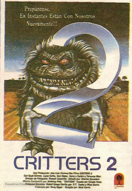 Critters 2: The Main Course - Argentinian Movie Poster