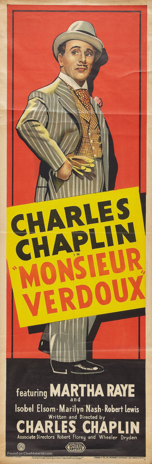 Monsieur Verdoux - British Movie Poster