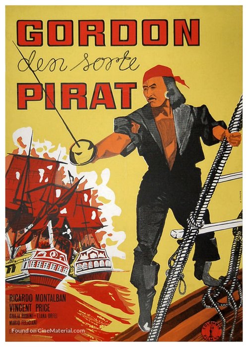 Gordon, il pirata nero - Danish Movie Poster