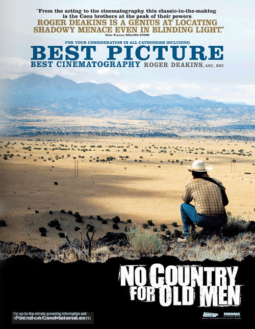 No Country for Old Men - For your consideration movie poster