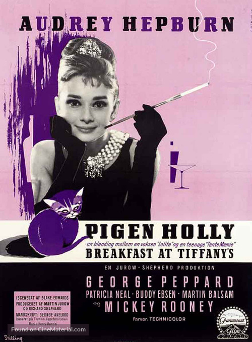 Breakfast at Tiffany&#039;s - Danish Movie Poster