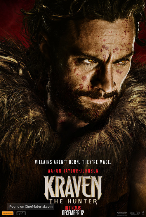 Kraven the Hunter - Australian Movie Poster