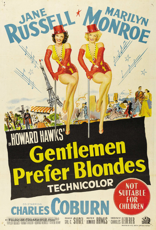 Gentlemen Prefer Blondes - Australian Theatrical movie poster
