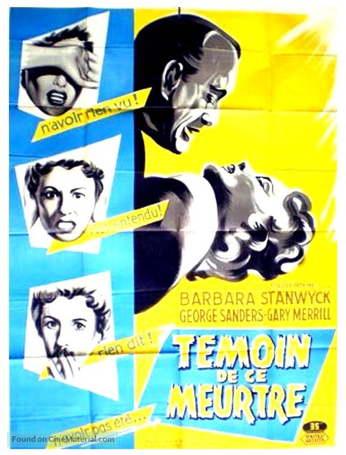 Witness to Murder - French Movie Poster