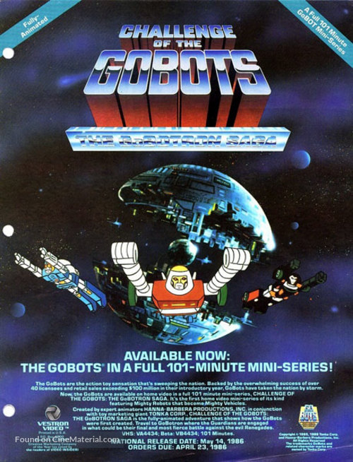 &quot;Challenge of the GoBots&quot; - Video release movie poster