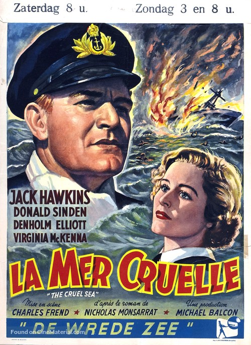 The Cruel Sea - Belgian Movie Poster