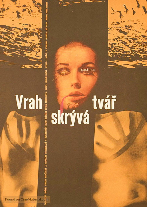 Vrah skryv&aacute; tv&aacute;r - Czech Movie Poster