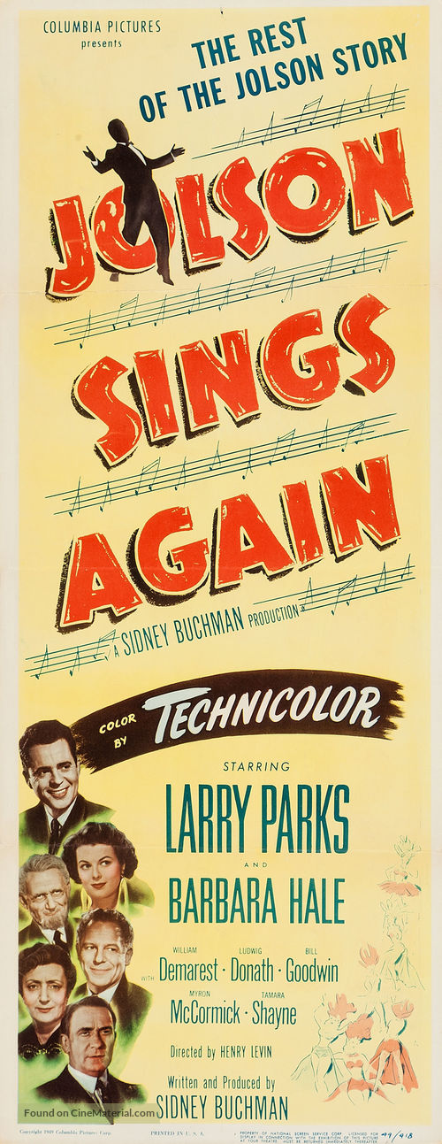 Jolson Sings Again - Movie Poster