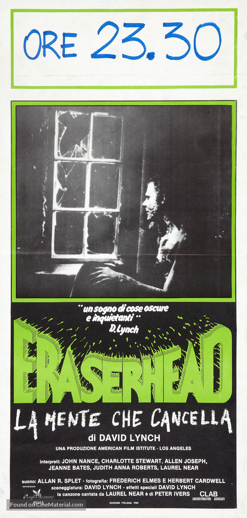 Eraserhead - Italian Movie Poster